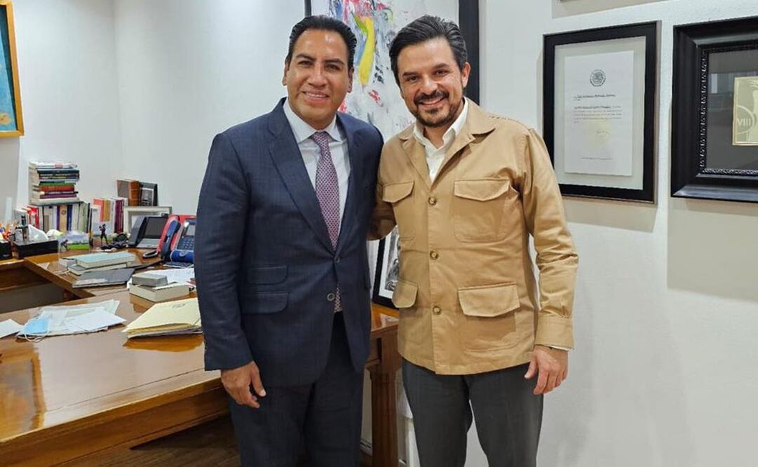 Titular del IMSS, Zoé Robledo, con el coordinador de Morena en el Senado, Eduardo Ramírez. Foto: Twitter @ramirezlalo_