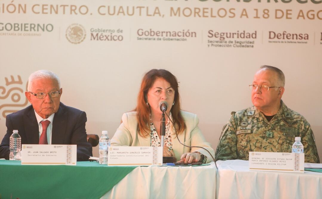 La gobernadora llevó la Mesa de Coordinación Estatal para la Construcción de Paz y Seguridad a Cuautla. Foto: Especial