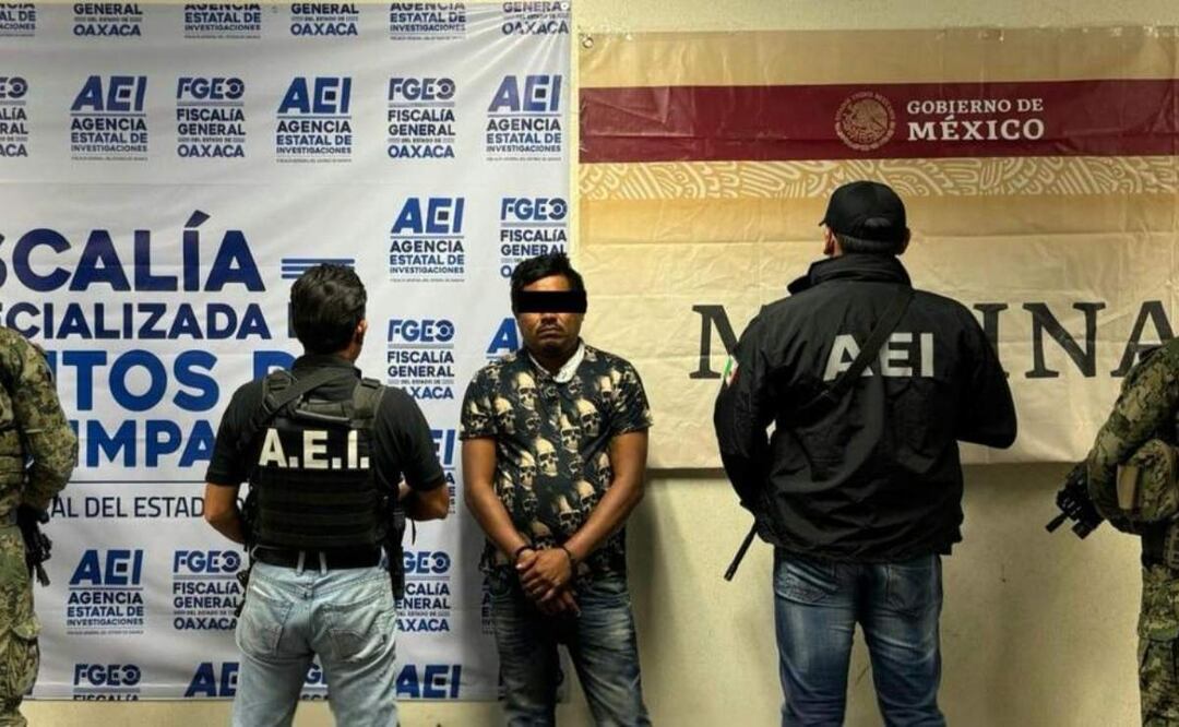 Detienen a “La Parka” en Oaxaca, identificado como uno de los principales distribuidores de drogas en el Istmo de Tehuantepec y extraoficialmente ligado al Cártel de los Beltrán Leyva (25/02/2025). Foto: Especial