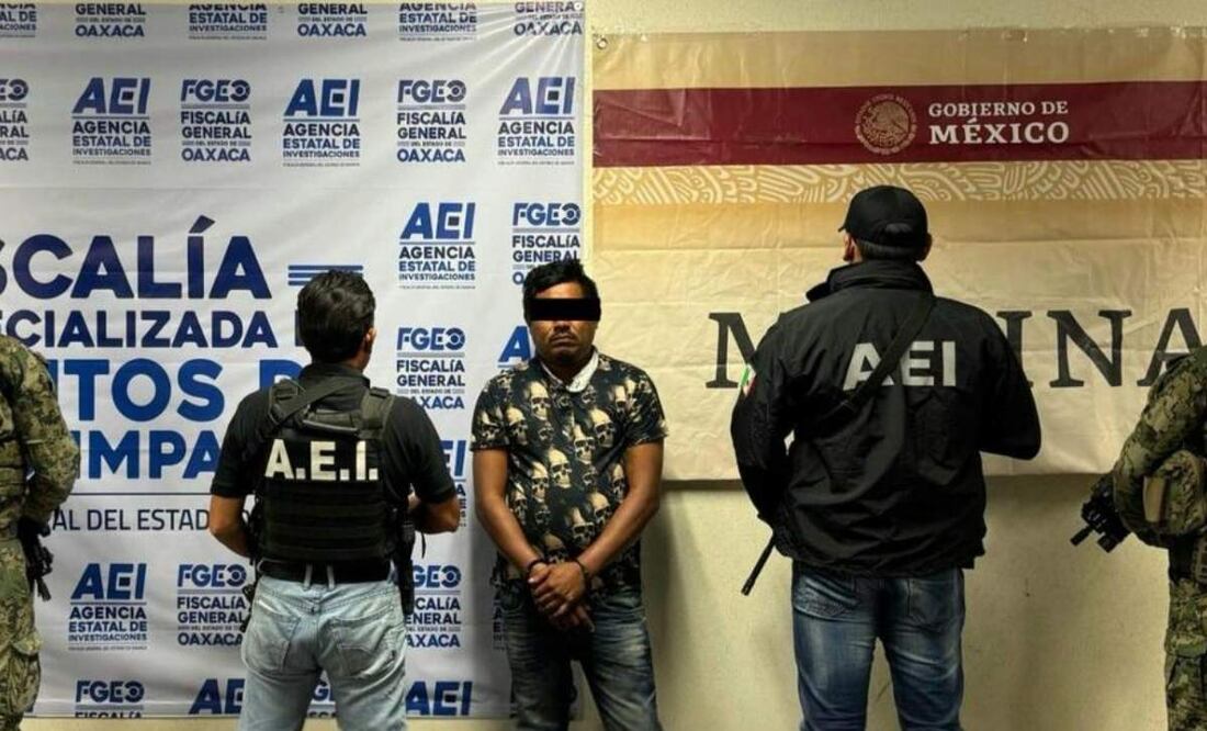 Detienen a “La Parka” en Oaxaca, identificado como uno de los principales distribuidores de drogas en el Istmo de Tehuantepec y extraoficialmente ligado al Cártel de los Beltrán Leyva (25/02/2025). Foto: Especial