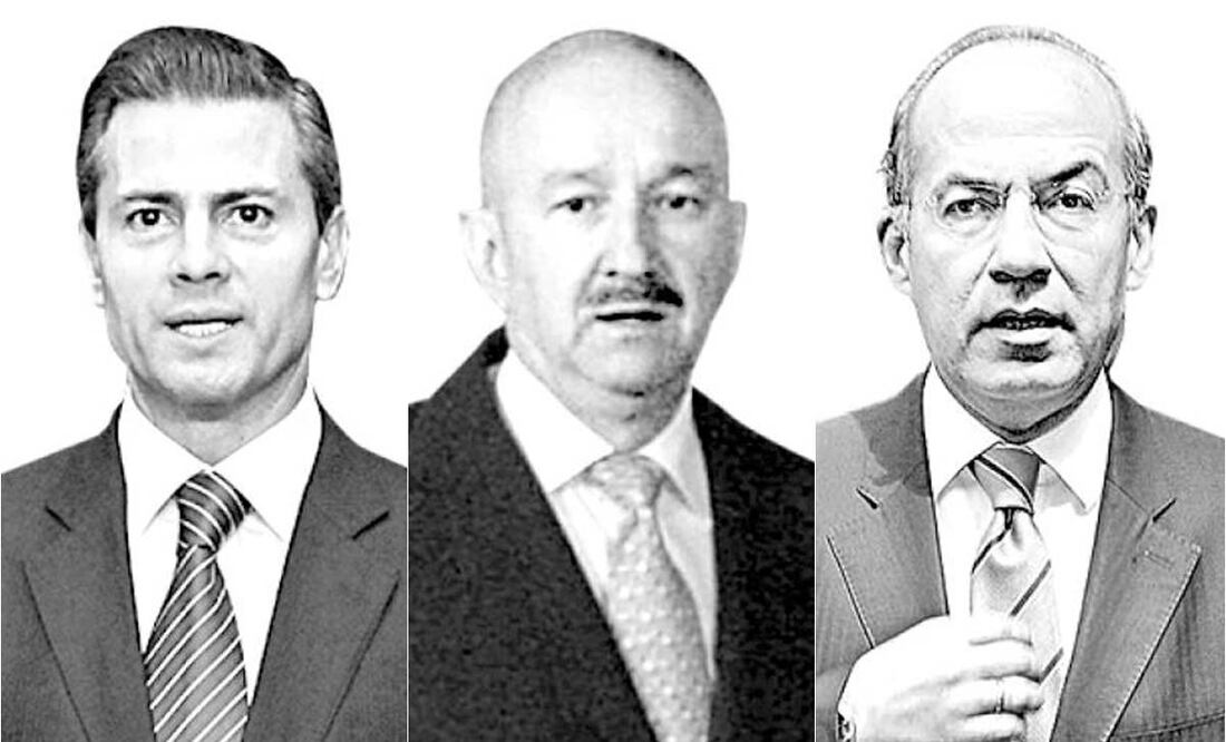 Enrique Peña Nieto, Carlos Salinas de Gortari y Felipe Calderón Hinojosa. Fotos: Archivo/EL UNIVERSAL