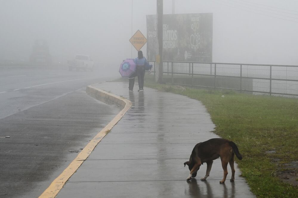 Tegucigalpa, la capital hondureña, sufría este lunes el embate de la tormenta Pilar. FOTO: ORLANDO SIERRA. AFP