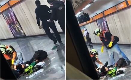 Metro Tacubaya: Sujeto se arroja a las vías tras atacar a cuatro usuarios con arma blanca; policías lo detienen 