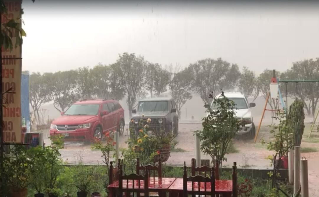 Tormenta en Zona Arqueológica de Teotihuacán. Foto: Especial