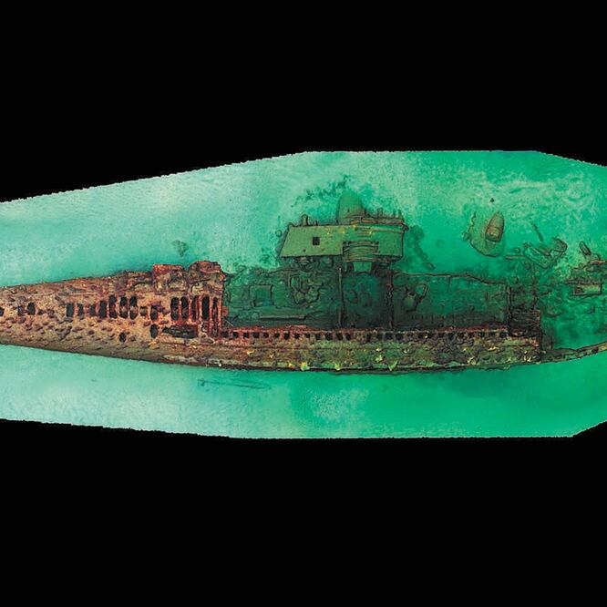 La fotogrametría fue conseguida por medio de miles de fotos tomadas al submarino y después unidas en un mosaico por medio de un programa de cómputo. FOTOS: CORTESÍA INAH