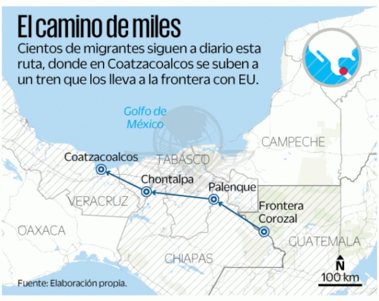 Aún enfermos y con hambre, siguen migrantes hacia EU