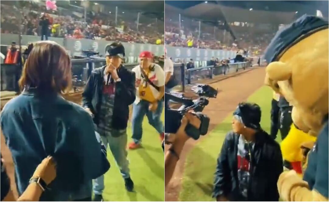 El aficionado se quedó en el terreno de juego ante la negativa - FOTO: ESPECIAL