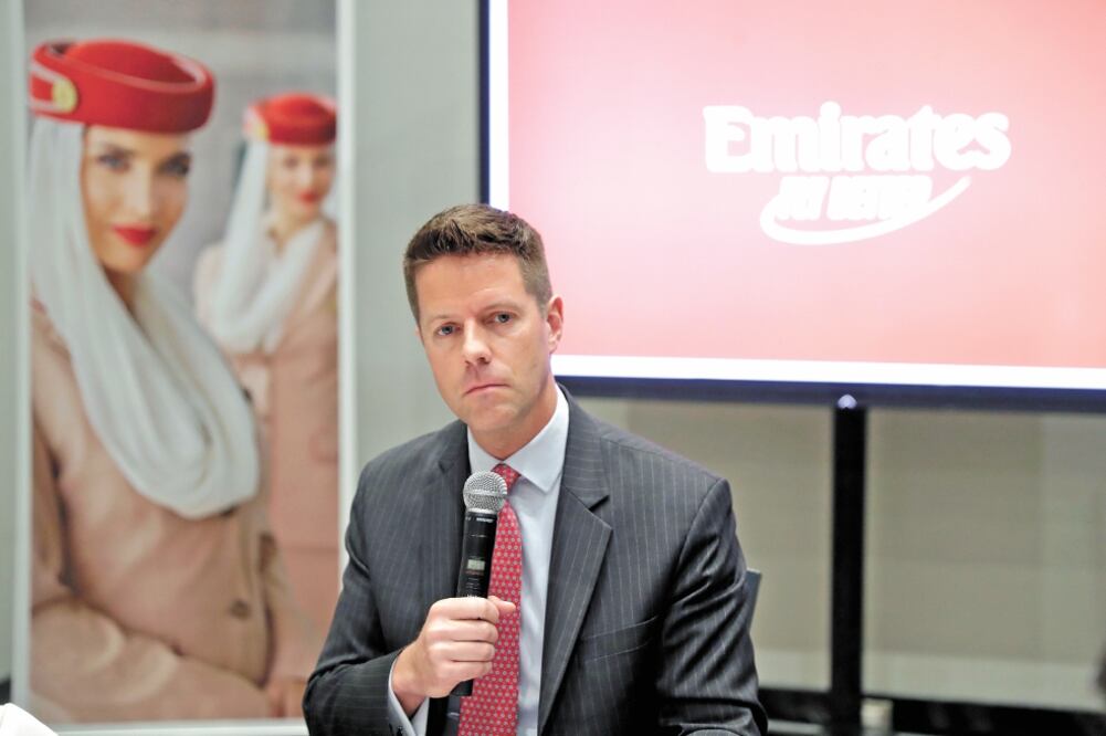 Scott Lantz, manager de área para México de Emirates, dijo que apelarán el amparo obtenido por Aeroméxico y esperan que la DGAC autorice el vuelo. Foto: IVÁN STEPHENS. EL UNIVERSAL