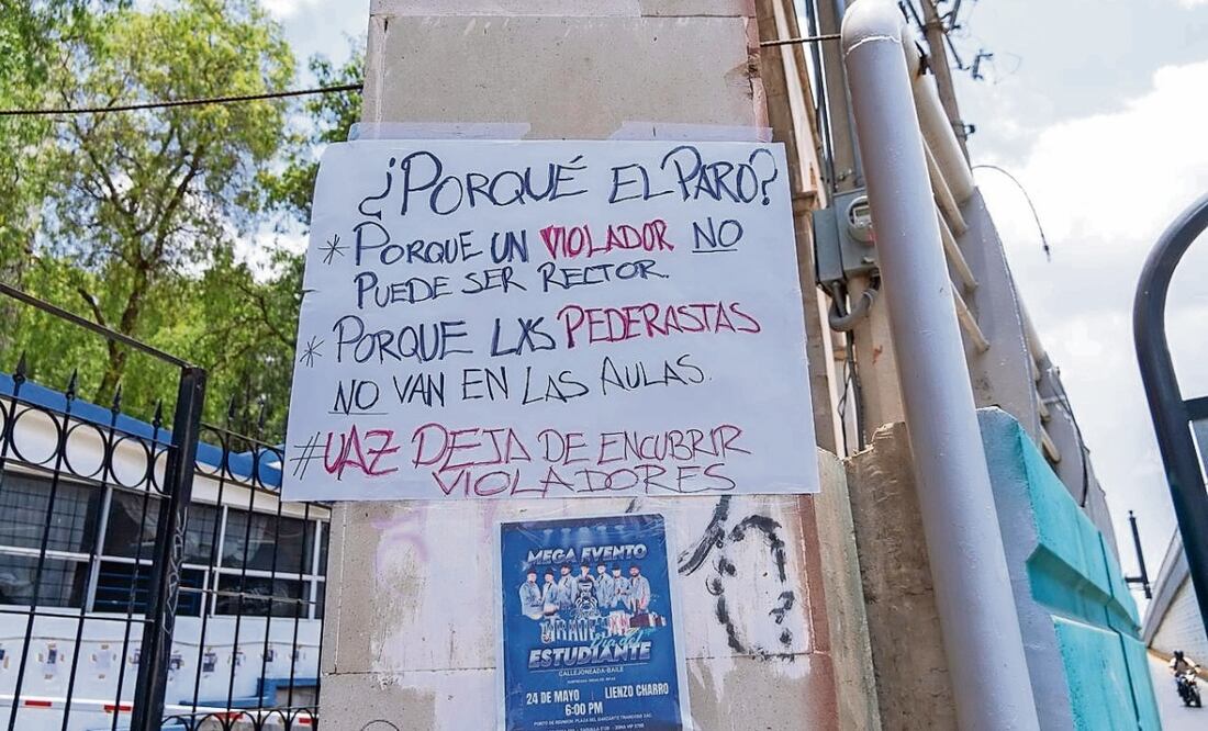 Estudiantes exigen que el exrector no vuelva a entrar a la Universidad de Zacatecas. Foto: Diana Valdez / EL UNIVERSAL