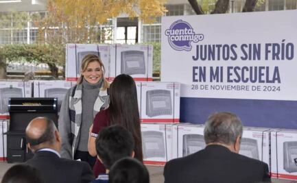Maru Campos pone en marcha la campaña “Juntos sin frío en mi escuela"; equipa a 253 planteles con calefactores