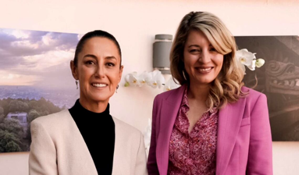 Claudia Sheinbaum recibió en su casa de transición a Mélanie Joly, canciller de Canadá. Foto: especial