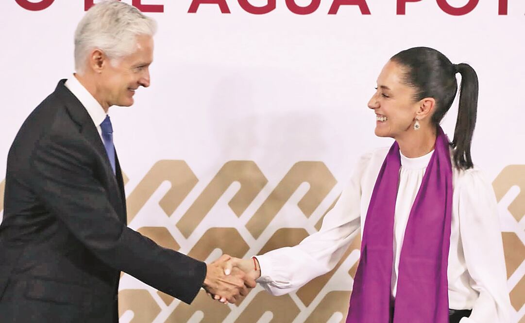 El gobernador mexiquense Alfredo del Mazo y la jefa de Gobierno local, Claudia Sheinbaum, en la presentación del plan.
