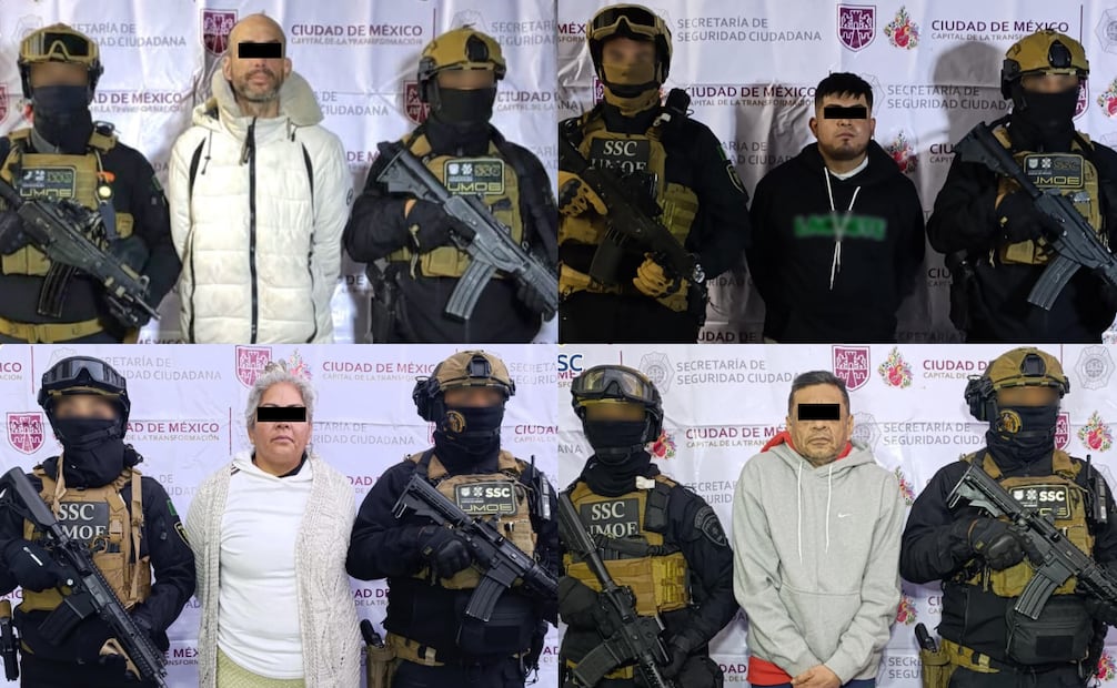 Autoridades de la Secretaría de Seguridad Ciudadana (SSC) y de la Fiscalía General de Justicia (FGJ) de la Ciudad de México detuvieron a cinco personas
Foto: Especial.