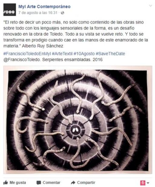 Exponen textiles de Francisco Toledo en la CDMX