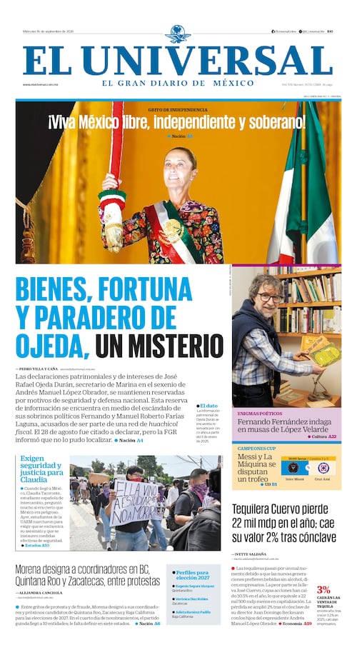 Portada impresa del 16 de septiembre de 2026