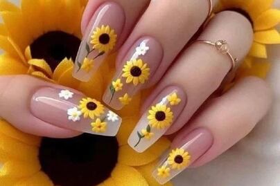 7 diseños de uñas de girasoles, ideales para la primavera