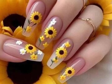 7 diseños de uñas de girasoles, ideales para la primavera