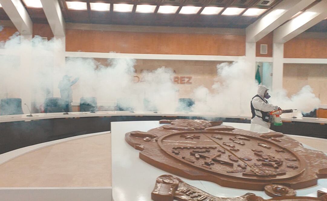 Esta semana, las oficinas gubernamen-tales en la entidad, tanto las municipa-les como estatales, fueron desinfectadas. Foto: Especial