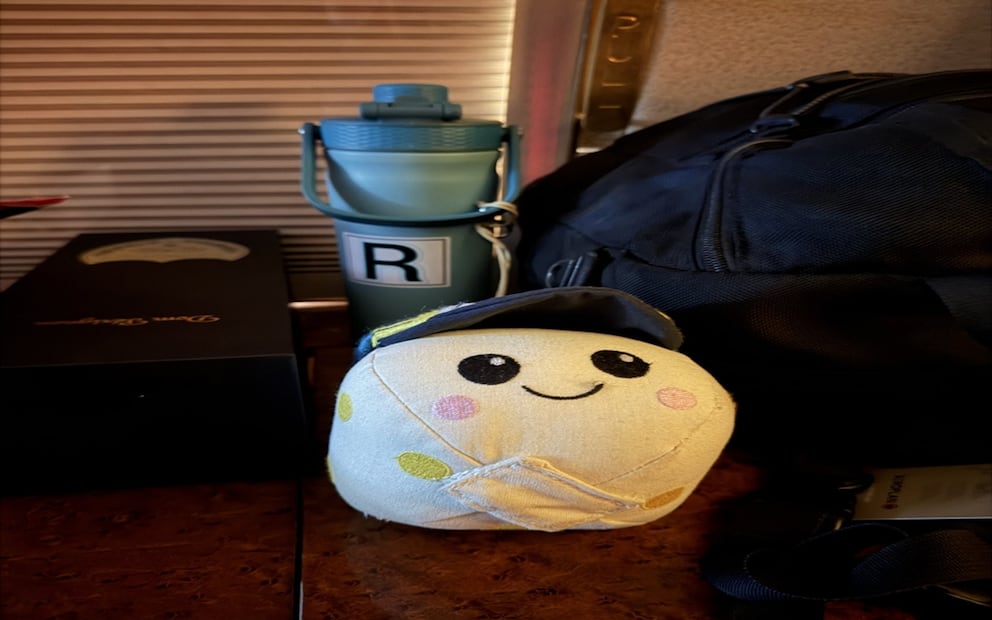 El comandante Reid Wiseman posteó en X: "PD- es difícil no querer a este pequeño. No puedo dejar a Rise fuera de mi vista… actualmente atado a mi botella de agua". Foto: X / Vía @astro_reid