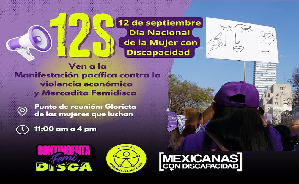 El Movimiento de Personas con Discapacidad estará a las 11 horas en la Glorieta de la Joven de Amajac. Foto: Facebook Movimiento de Personas con Discapacidad