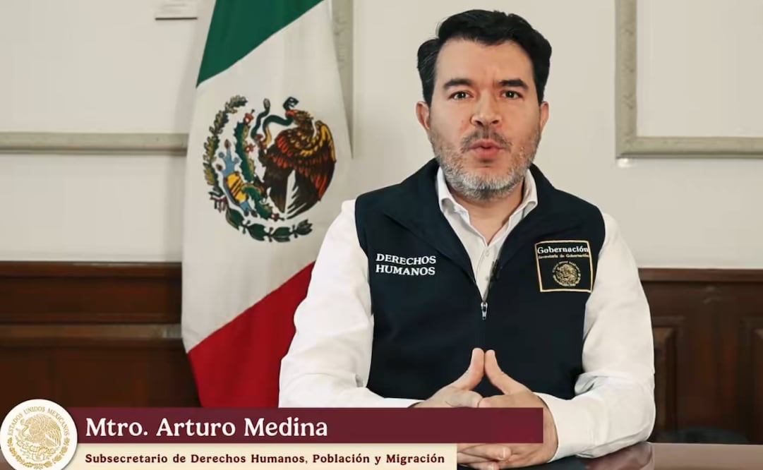 El subsecretario de derechos humanos, población y migración de la Secretaría de Gobernación (Segob), Arturo Medina. Foto: Captura de pantalla X @@SEGOB_mx