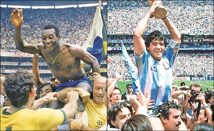 Futbolistas históricos de Brasil y Argentina