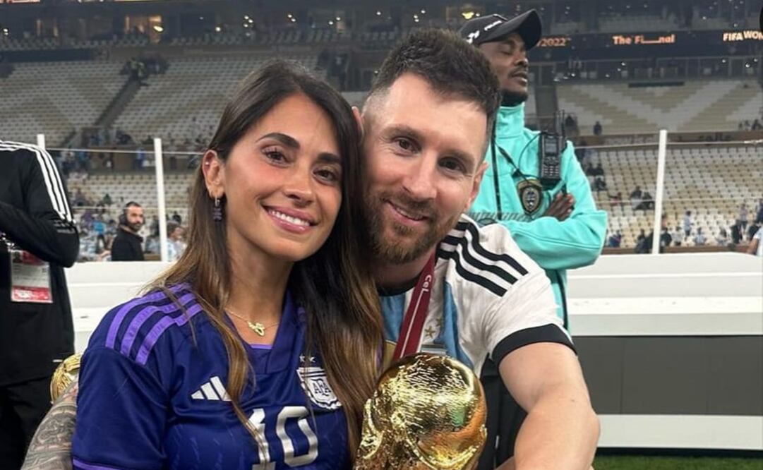 Antonela Roccuzzo y Messi festejando / FOTO: INSTAGRAM