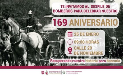 Con desfile, Heroico Cuerpo de Bomberos celebrará 169 años en la CDMX; esto es lo que sabemos del evento