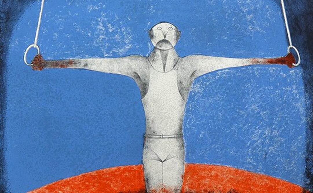 Aspecto de la litografía “Cruz de hierro, El Gimnasta”, de Rufino Tamayo, con un precio preestablecido entre los 40 mil y 60 mil pesos. (FOTO: Morton)