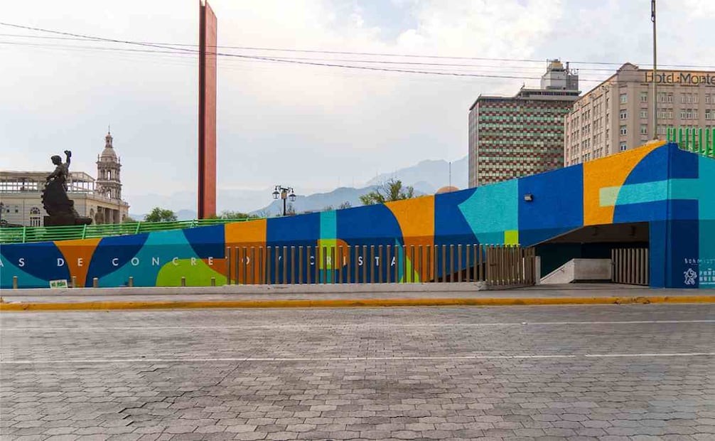 Primer mural del programa "Trazos Mundialistas" en Nuevo León / Foto: Especial