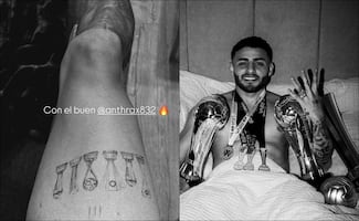 Alexis Vega sorprende al tatuarse los seis trofeos que ganó con Toluca y Selección Mexicana en 2025 