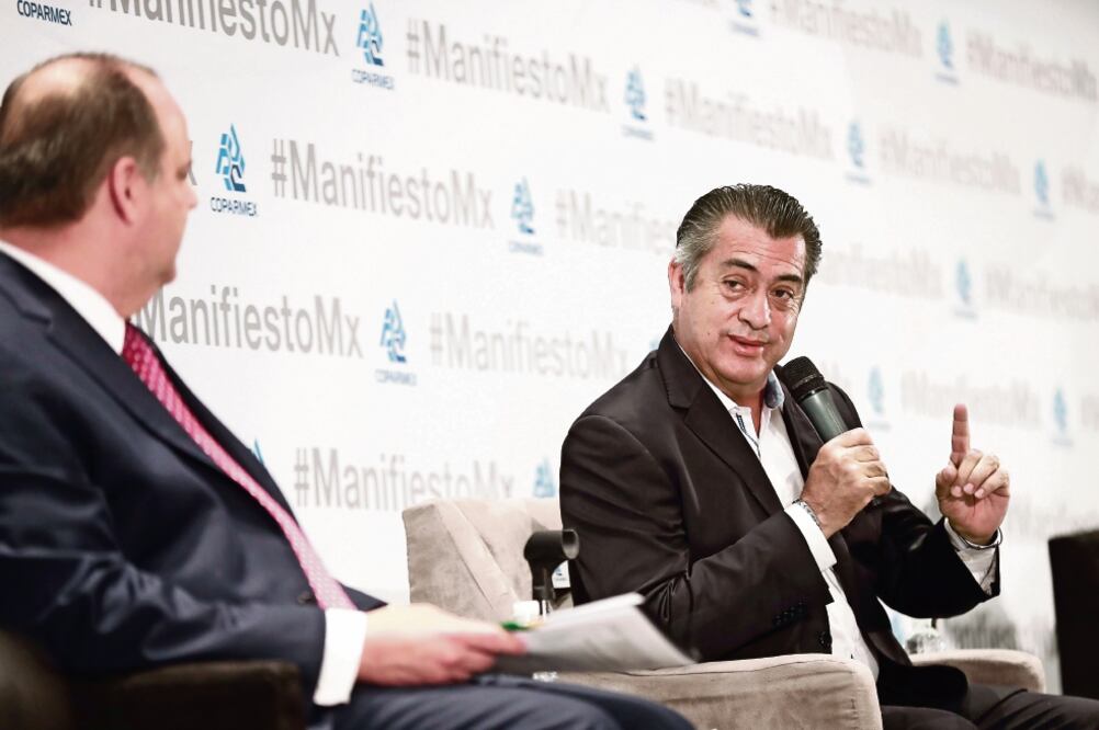 El candidato independiente a la Presidencia Jaime Rodríguez Calderón El Bronco acudió al foro Diálogos Manifiesto México, organizado por la Coparmex, para exponer sus propuestas. Foto: ALEJANDRA LEYVA. EL UNIVERSAL