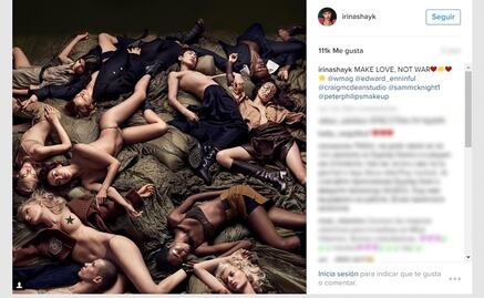 Semidesnuda, Irina Shayk pide hacer el amor y no la guerra