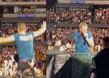 Chris Martin, vocalista de Coldplay, sufre aparatosa caída en pleno escenario