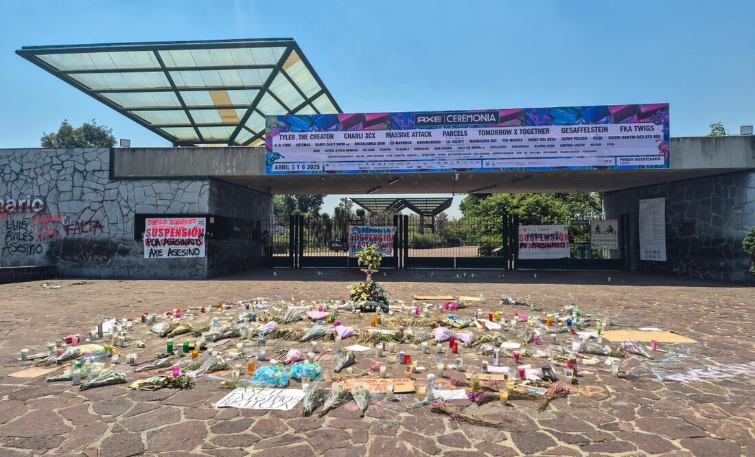 Memorial por Bere y Miguel en el Parque Bicentenario; claman justicia tras tragedia en el festival AXE Ceremonia. Foto: Jorge Alejandro Medellín