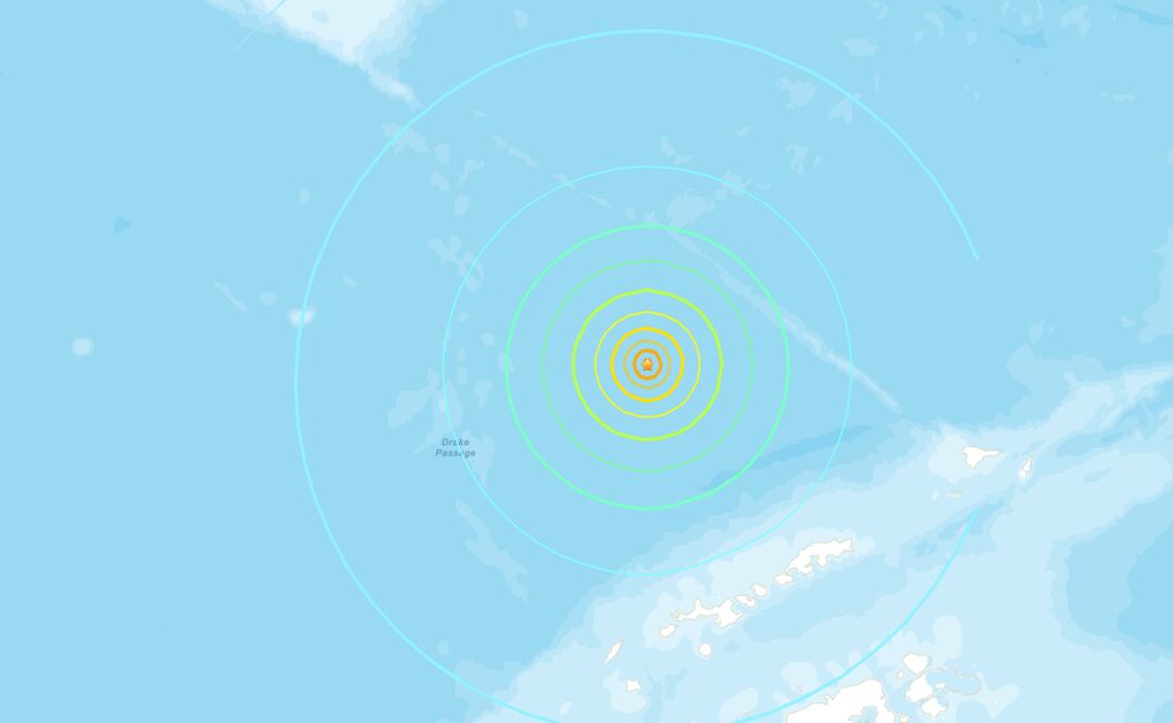 USGS reporta sismo en el Paso Drake, el mar más peligroso del mundo. (21/08/25) Foto: Captura de pantalla USGS