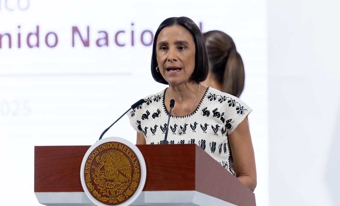 Conferencia de prensa de Claudia Sheinbaum el 5 de mayo de 2025 en Palacio Nacional. Foto: Hugo Salvador / EL UNIVERSAL