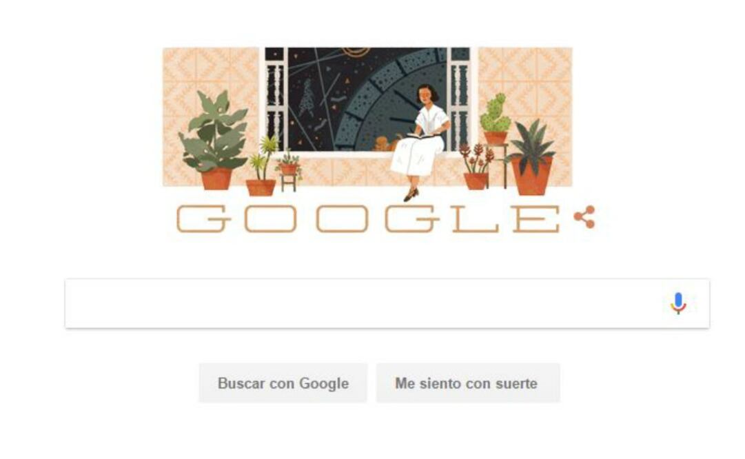 En su doodle de este día, el buscador en Internet rinde tributo a la célebre pensadora, quien se convirtió en la primera mujer en recibir el Premio Cervantes en 1988 