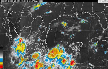 Prevén tormentas intensas en Guerrero, Oaxaca y Chiapas