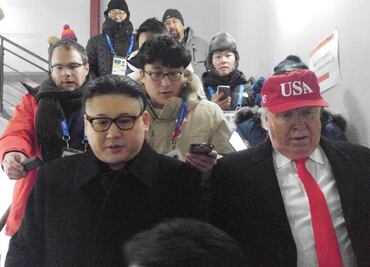 Dobles de Donald Trump y Kim Jong Un son expulsados de ceremonia en Pyeongchang