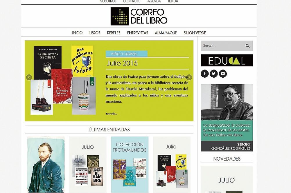 En el portal hay entrevistas, perfiles, recomendaciones de libros, celebración de fechas especiales y agenda de eventos (ESPECIAL)