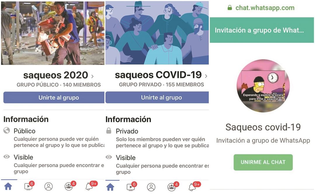 Quienes organizan los grupos de saqueo se justifican diciendo que “no nos pueden dejar sin comida” y por eso llaman a “hacer justicia” por propia mano. Fotos: Capturas de pantalla  