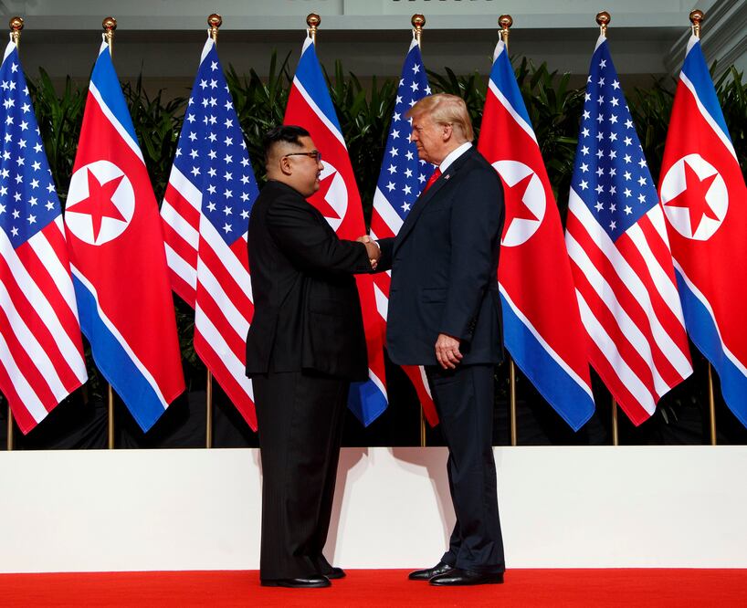 El presidente de EU, Donald Trump, y el líder norcoreano Kim Jong-un (Foto: AFP)