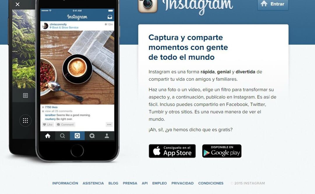 Intagram crea sitio web en español 