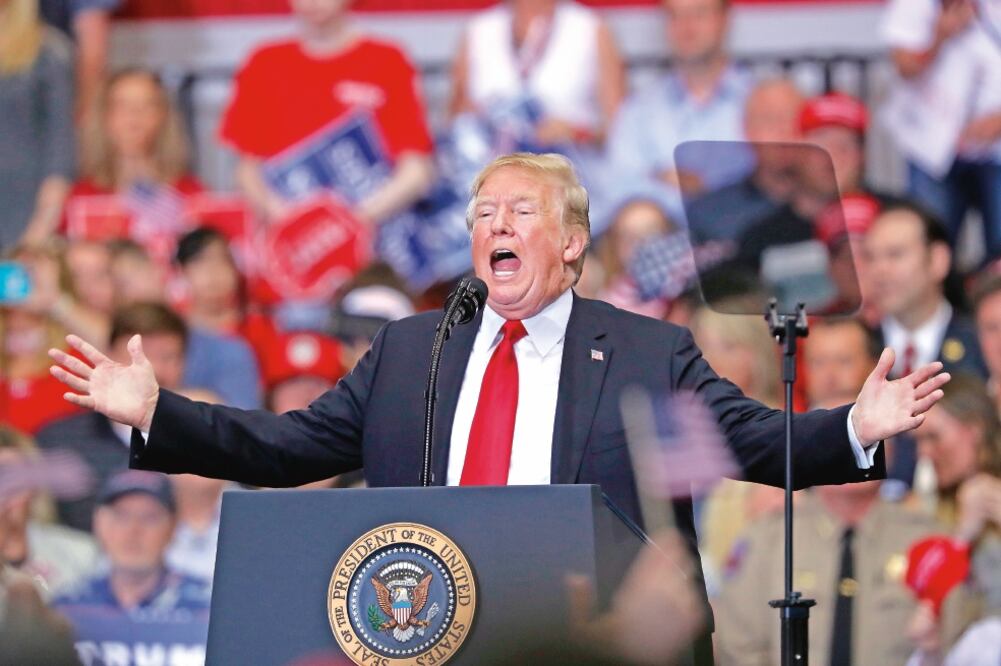 El presidente Donald Trump, en un mitin en Nashville en el que habló de migración (ANDREW HARNIK. AP)