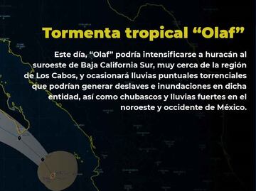 Olaf se intensifica a huracán categoría 1: Conagua