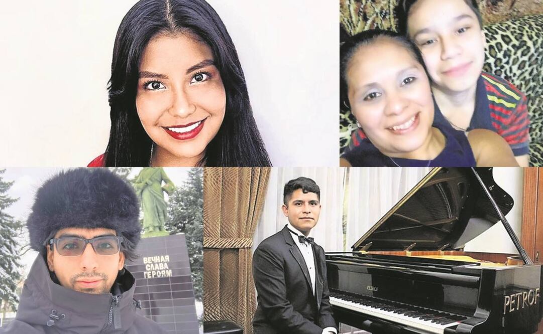 De izquierda a derecha: Itztli Sandoval, Áurea Domínguez y su hijo Rafael Kartavyi, Aldair Mimbela y Marcelo Sandoval. Fotos: Cortesía.