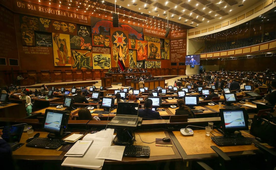 Sesión de debate este martes en el Parlamento de Ecuador. Foto: EFE