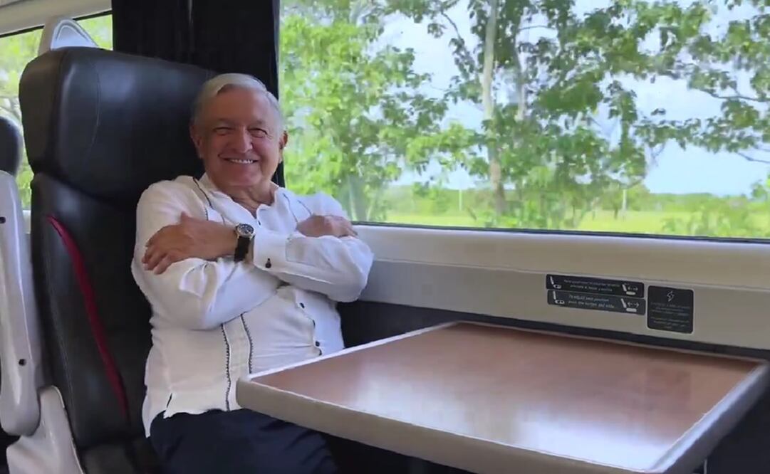 AMLO en recorrido del Tren del Istmo. Foto: Especial