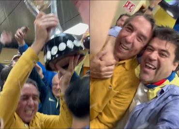 VIDEO: El épico festejo de Emilio Azcárraga en el vestuario del América tras el título de Liga MX